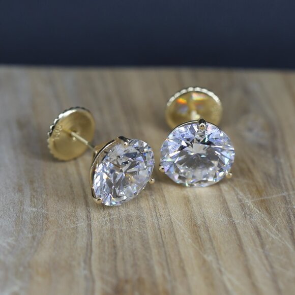 10.10 Carat Round Brilliant Lab-Grown Diamond Stud Earrings Certified - Picture 4 of 4